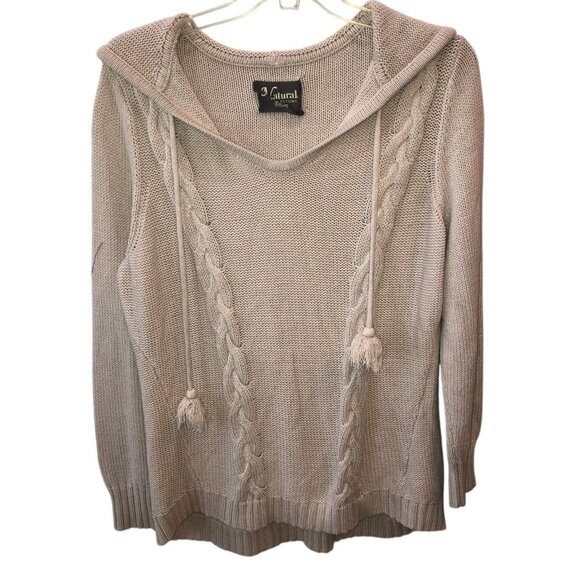 Natural Reflections Womens Size XL Beige Tan Sweater Hoodie Pullover Jacket - Picture 1 of 8